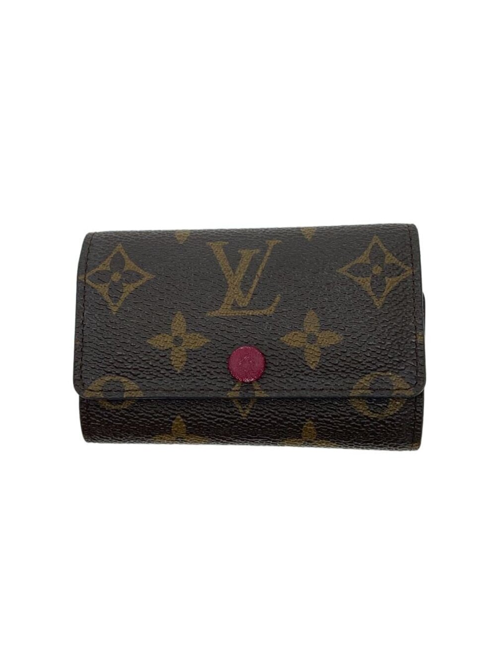 LOUIS VUITTON Multicles Monogram Canvas Fuschia Pink Leather Brown